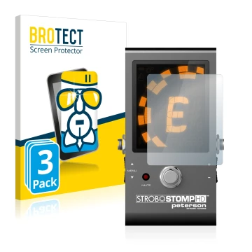 Parte frontal de un envase de producto con el logotipo de la marca BROTECT. Al lado se muestra el dispositivo Peterson Strobos