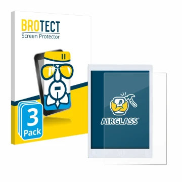 Parte frontal de un envase de producto con el logotipo de la marca BROTECT. Al lado se muestra el dispositivo reMarkable 2 con