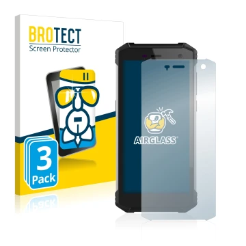 Parte frontal de un envase de producto con el logotipo de la marca BROTECT. Al lado se muestra el dispositivo Hammer Energy 2 