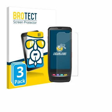 Parte frontal de un envase de producto con el logotipo de la marca BROTECT. Al lado se muestra el dispositivo Casio IT-G650 co