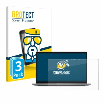 Parte frontal de un envase de producto con el logotipo de la marca BROTECT. Al lado se muestra el dispositivo Dell Latitude 74