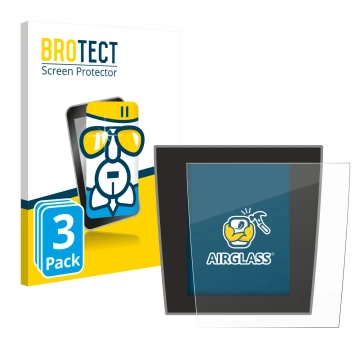 Parte frontal de un envase de producto con el logotipo de la marca BROTECT. Al lado se muestra el dispositivo Porsche Taycan 2