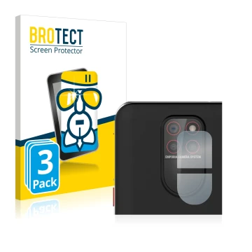 Parte frontal de un envase de producto con el logotipo de la marca BROTECT. Al lado se muestra el dispositivo Emporia Smart 5 