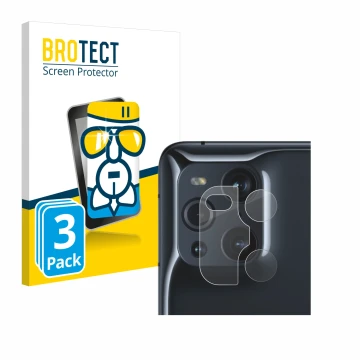 Parte frontal de un envase de producto con el logotipo de la marca BROTECT. Al lado se muestra el dispositivo Oppo Find X3 Pro