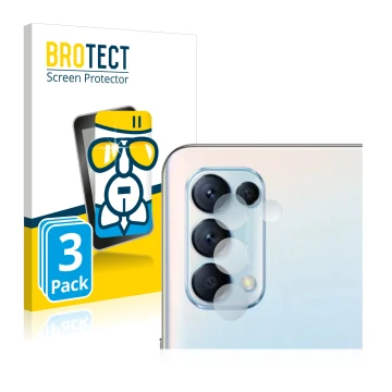 Parte frontal de un envase de producto con el logotipo de la marca BROTECT. Al lado se muestra el dispositivo Oppo Find X3 Lit