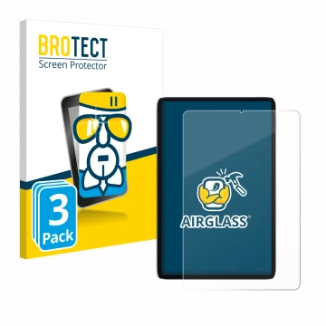 Parte frontal de un envase de producto con el logotipo de la marca BROTECT. Al lado se muestra el dispositivo Xiaomi Mi Pad 5 