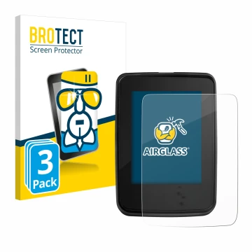 Parte frontal de un envase de producto con el logotipo de la marca BROTECT. Al lado se muestra el dispositivo Giant RideDash E