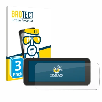 Parte frontal de un envase de producto con el logotipo de la marca BROTECT. Al lado se muestra el dispositivo Fiat 500 E Uconn