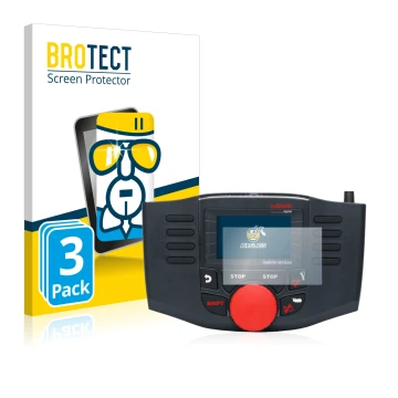 Parte frontal de un envase de producto con el logotipo de la marca BROTECT. Al lado se muestra el dispositivo Märklin Mobile S