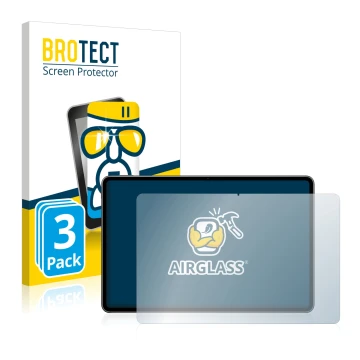 Parte frontal de un envase de producto con el logotipo de la marca BROTECT. Al lado se muestra el dispositivo Huawei MatePad P