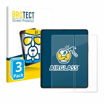 Parte frontal de un envase de producto con el logotipo de la marca BROTECT. Al lado se muestra el dispositivo Samsung Galaxy Z