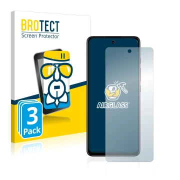 Parte frontal de un envase de producto con el logotipo de la marca BROTECT. Al lado se muestra el dispositivo Motorola Moto G6