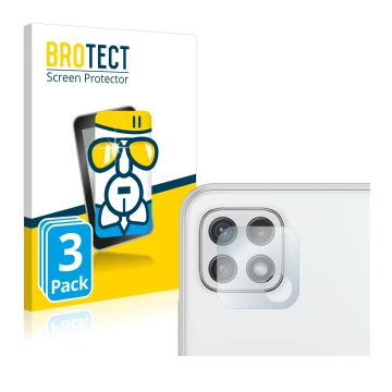 Parte frontal de un envase de producto con el logotipo de la marca BROTECT. Al lado se muestra el dispositivo Samsung Galaxy A