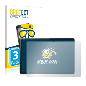 Parte frontal de un envase de producto con el logotipo de la marca BROTECT. Al lado se muestra el dispositivo Lenovo Tab P12 P