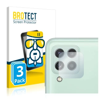 Parte frontal de un envase de producto con el logotipo de la marca BROTECT. Al lado se muestra el dispositivo Samsung Galaxy A