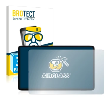 Parte frontal de un envase de producto con el logotipo de la marca BROTECT. Al lado se muestra el dispositivo Xiaomi Mi Pad 5 