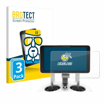 Parte frontal de un envase de producto con el logotipo de la marca BROTECT. Al lado se muestra el dispositivo DJI Phantom 4 Pr