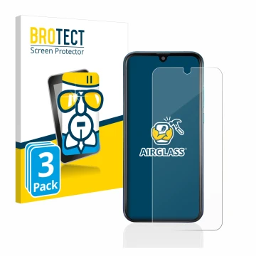 Parte frontal de un envase de producto con el logotipo de la marca BROTECT. Al lado se muestra el dispositivo Brondi Midnight 