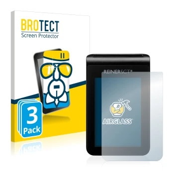 Parte frontal de un envase de producto con el logotipo de la marca BROTECT. Al lado se muestra el dispositivo REINER SCT tanJa