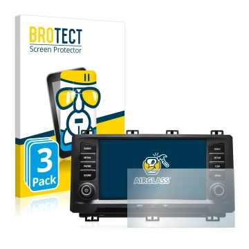 Parte frontal de un envase de producto con el logotipo de la marca BROTECT. Al lado se muestra el dispositivo Seat Ateca 2017 