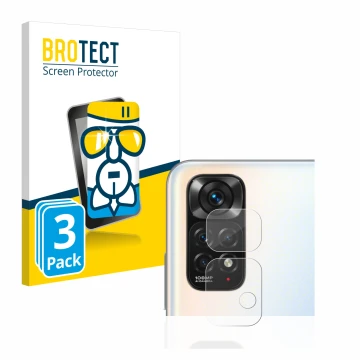 Parte frontal de un envase de producto con el logotipo de la marca BROTECT. Al lado se muestra el dispositivo Xiaomi Redmi Not