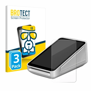Parte frontal de un envase de producto con el logotipo de la marca BROTECT. Al lado se muestra el dispositivo Square Terminal 