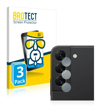 Parte frontal de un envase de producto con el logotipo de la marca BROTECT. Al lado se muestra el dispositivo Samsung Galaxy S