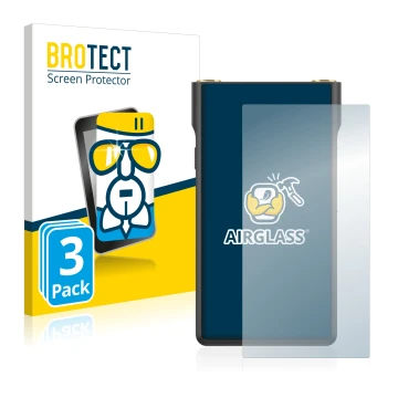 Parte frontal de un envase de producto con el logotipo de la marca BROTECT. Al lado se muestra el dispositivo Sony Walkman NW-