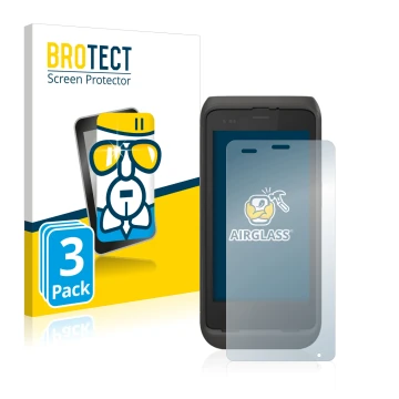 Parte frontal de un envase de producto con el logotipo de la marca BROTECT. Al lado se muestra el dispositivo Honeywell CT45 X