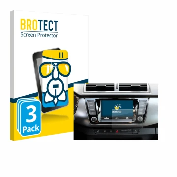 Parte frontal de un envase de producto con el logotipo de la marca BROTECT. Al lado se muestra el dispositivo Skoda Fabia 3 Co