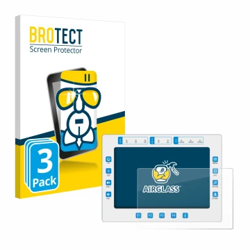 Parte frontal de un envase de producto con el logotipo de la marca BROTECT. Al lado se muestra el dispositivo Megasat HD7 Comb