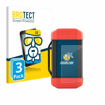 Parte frontal de un envase de producto con el logotipo de la marca BROTECT. Al lado se muestra el dispositivo Launch SRDs Smar