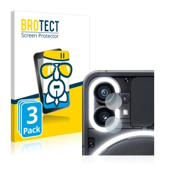 Parte frontal de un envase de producto con el logotipo de la marca BROTECT. Al lado se muestra el dispositivo Nothing Phone (1