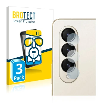 Parte frontal de un envase de producto con el logotipo de la marca BROTECT. Al lado se muestra el dispositivo Samsung Galaxy Z