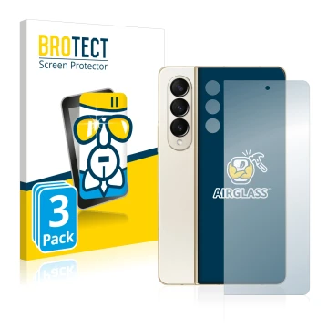 Parte frontal de un envase de producto con el logotipo de la marca BROTECT. Al lado se muestra el dispositivo Samsung Galaxy Z