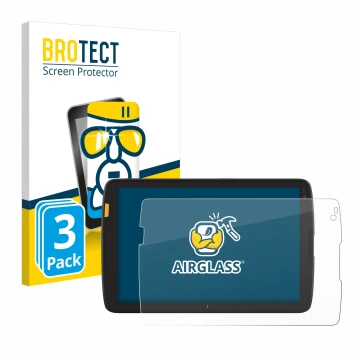 Parte frontal de un envase de producto con el logotipo de la marca BROTECT. Al lado se muestra el dispositivo Zebra ET45 8