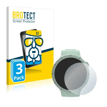 Parte frontal de un envase de producto con el logotipo de la marca BROTECT. Al lado se muestra el dispositivo Swatch Big Bold 