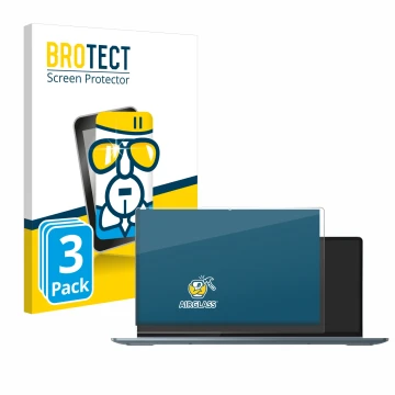 Parte frontal de un envase de producto con el logotipo de la marca BROTECT. Al lado se muestra el dispositivo Lenovo IdeaPad F