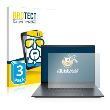 Parte frontal de un envase de producto con el logotipo de la marca BROTECT. Al lado se muestra el dispositivo HP Elite Dragonf