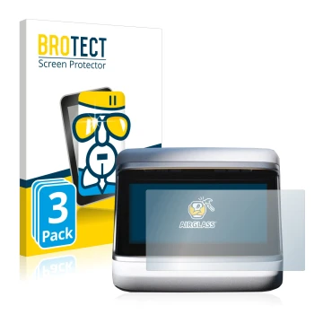 Parte frontal de un envase de producto con el logotipo de la marca BROTECT. Al lado se muestra el dispositivo Tesla Model S Pl