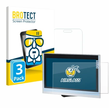 Parte frontal de un envase de producto con el logotipo de la marca BROTECT. Al lado se muestra el dispositivo Siemens Simatic 