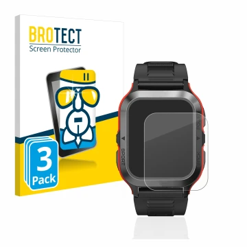 Parte frontal de un envase de producto con el logotipo de la marca BROTECT. Al lado se muestra el dispositivo Kospet Tank M2 c