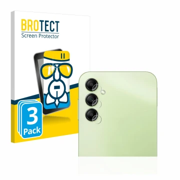 Parte frontal de un envase de producto con el logotipo de la marca BROTECT. Al lado se muestra el dispositivo Samsung Galaxy A