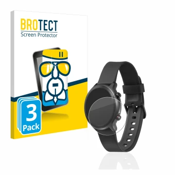 Parte frontal de un envase de producto con el logotipo de la marca BROTECT. Al lado se muestra el dispositivo Doro Watch con s