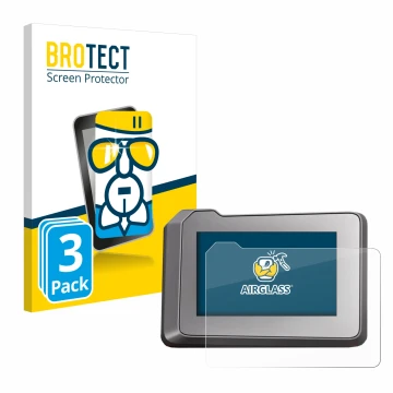 Parte frontal de un envase de producto con el logotipo de la marca BROTECT. Al lado se muestra el dispositivo KTM 1290 Super D