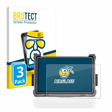 Parte frontal de un envase de producto con el logotipo de la marca BROTECT. Al lado se muestra el dispositivo DJI Transmission