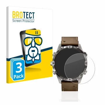 Parte frontal de un envase de producto con el logotipo de la marca BROTECT. Al lado se muestra el dispositivo Garmin Marq Adve