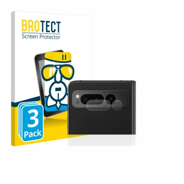 Parte frontal de un envase de producto con el logotipo de la marca BROTECT. Al lado se muestra el dispositivo Google Pixel Fol