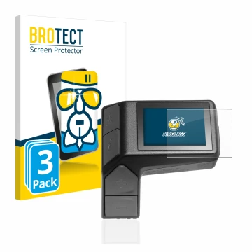 Parte frontal de un envase de producto con el logotipo de la marca BROTECT. Al lado se muestra el dispositivo Giant Ridecontro