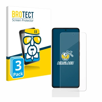 Parte frontal de un envase de producto con el logotipo de la marca BROTECT. Al lado se muestra el dispositivo Xiaomi Poco F5 P